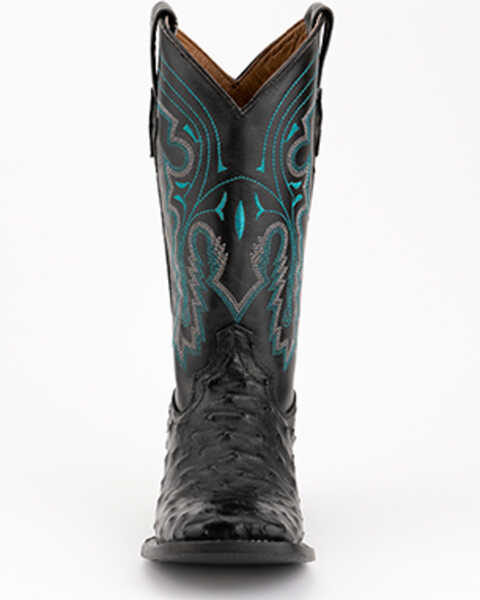 Image #4 - Ferrini Men's Full-Quill Ostrich Embroidered Western Boots - Broad Square Toe, Black, hi-res