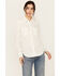Image #1 - Wrangler Women's Modern Striped Long Sleeve Pearl Snap Western Shirt, Off White, hi-res