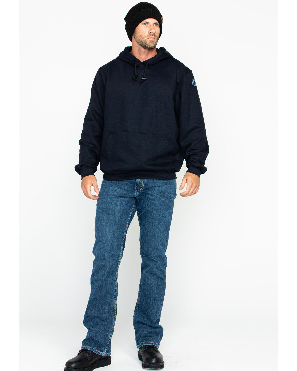 Image #6 - NSA TECGEN Men's FR Heavyweight Pullover Work Sweatshirt - 2X-3X, Navy, hi-res