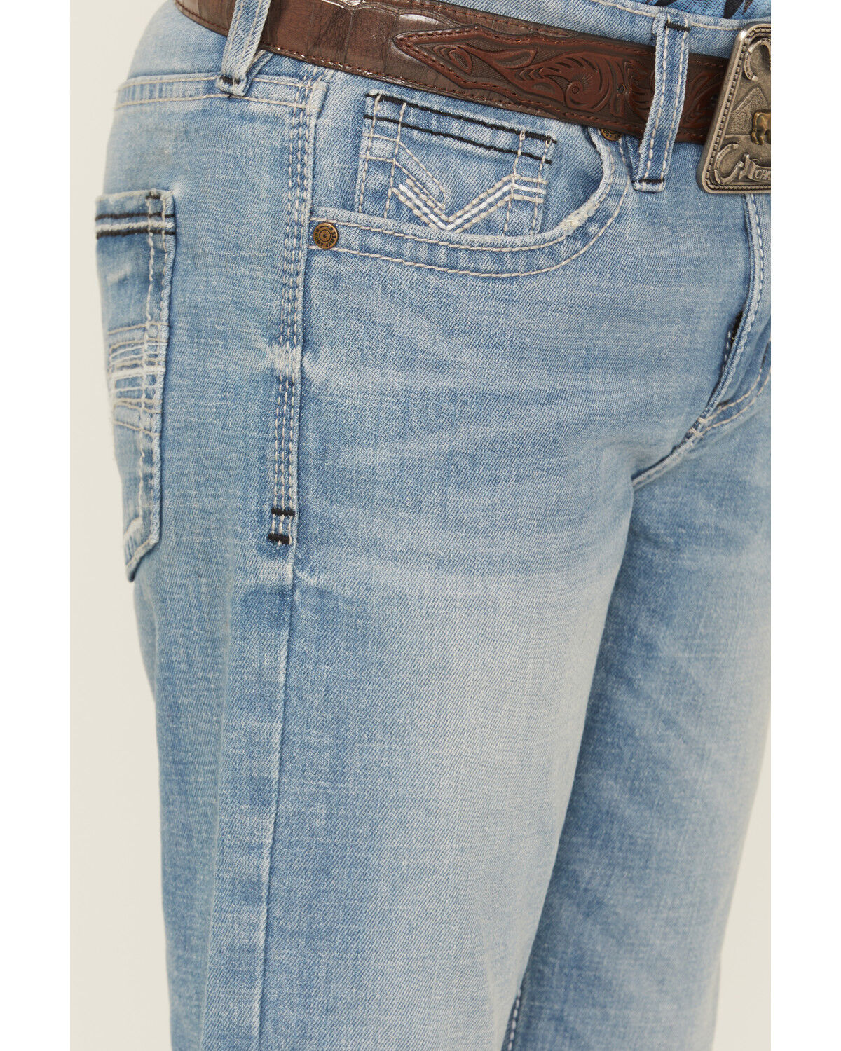 Image #2 - Cody James Boys' Stampede Light Wash Slim Bootcut Comfort Stretch Denim Jeans - Tall, Light Wash, hi-res