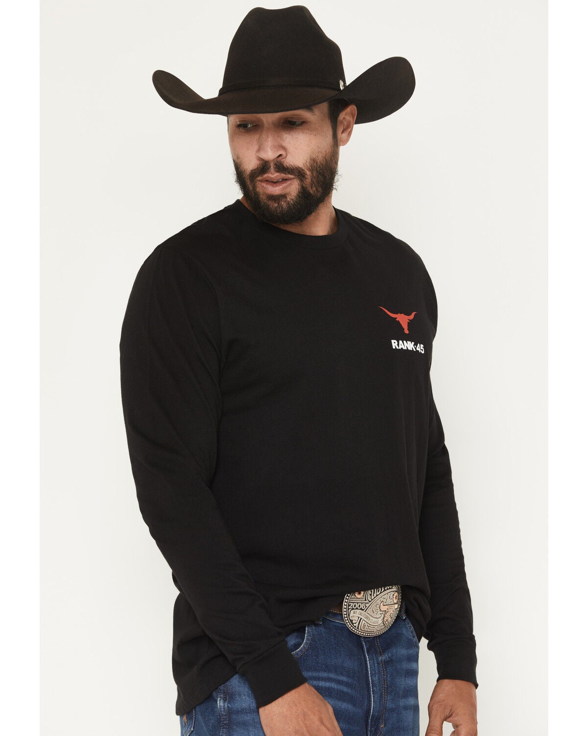 Image #3 - RANK 45&reg; Men's Stacked Long Sleeve Graphic T-Shirt, Black, hi-res