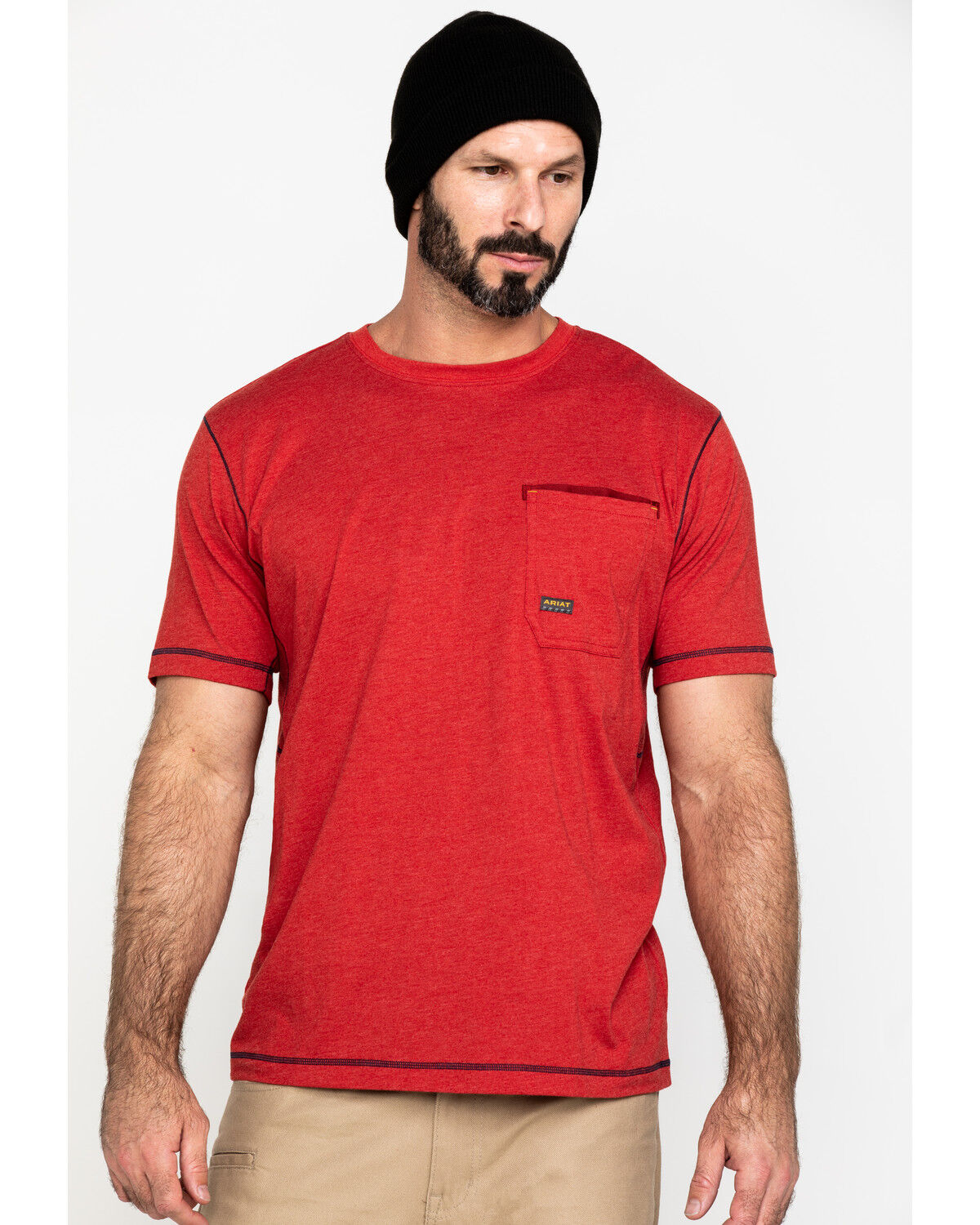 Image #1 - Ariat Men's Rebar Workman Technician Graphic Work T-Shirt, Red, hi-res
