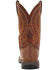 Rocky Men's Rugged Trail Pull On Western Boots - Square Toe , Brown, hi-res