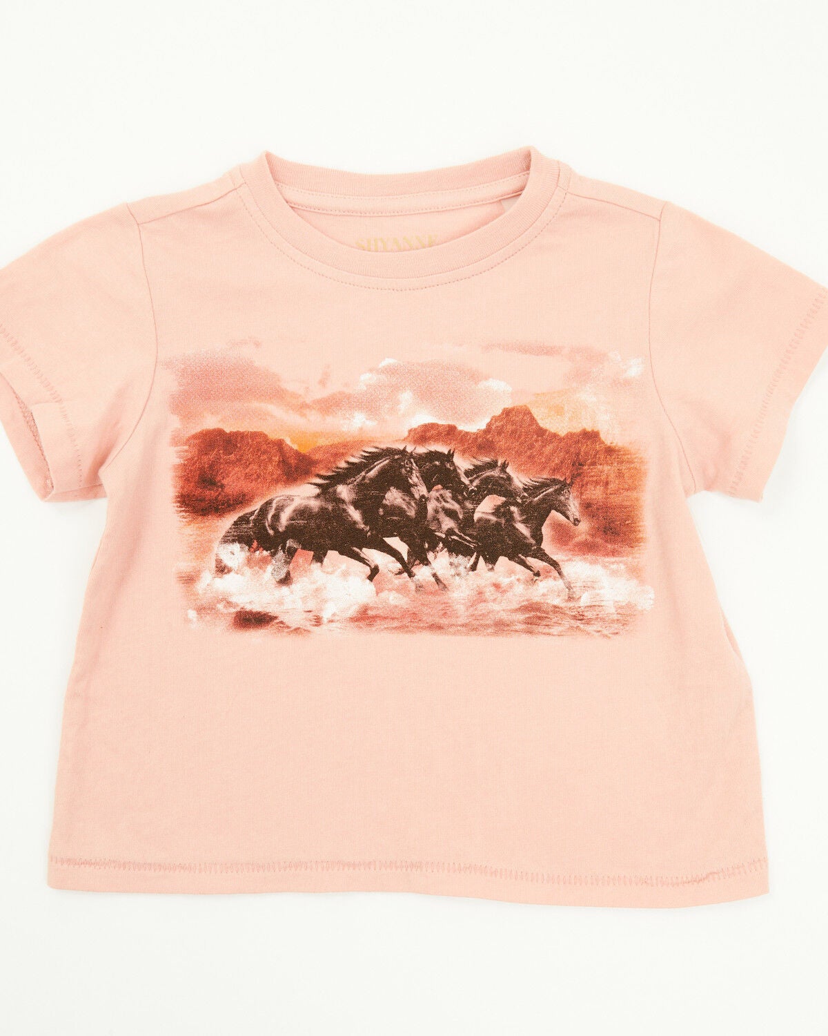 Shyanne Toddler Girls' Running Horses Short Sleeve Graphic Tee, Light Pink, hi-res