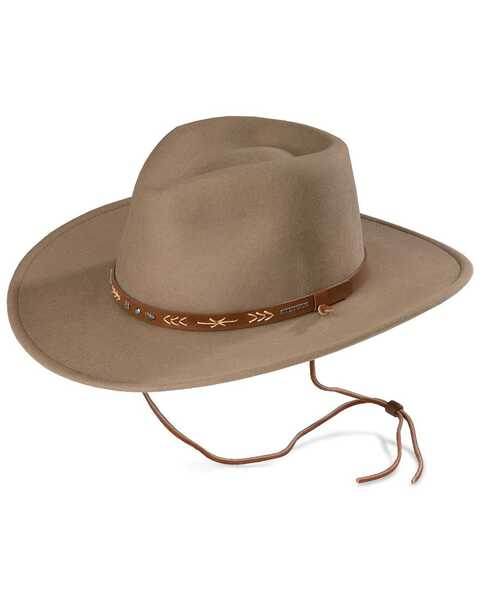 Stetson Men's Santa Fe Crushable Felt Hat, Mushroom, hi-res