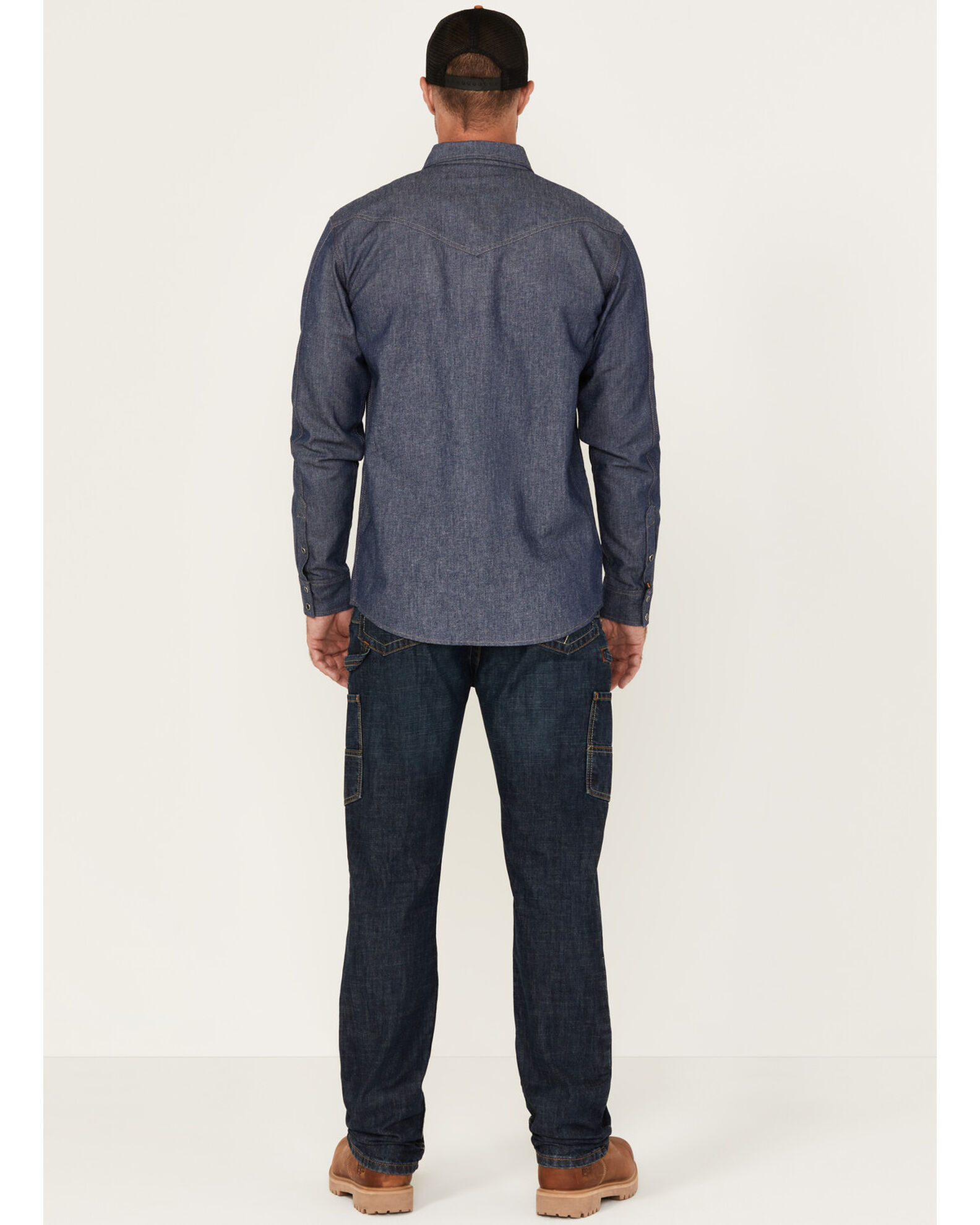 Image #3 - Lapco Men's FR Medium Wash Tapered Leg Utility Work Jeans, Dark Blue, hi-res