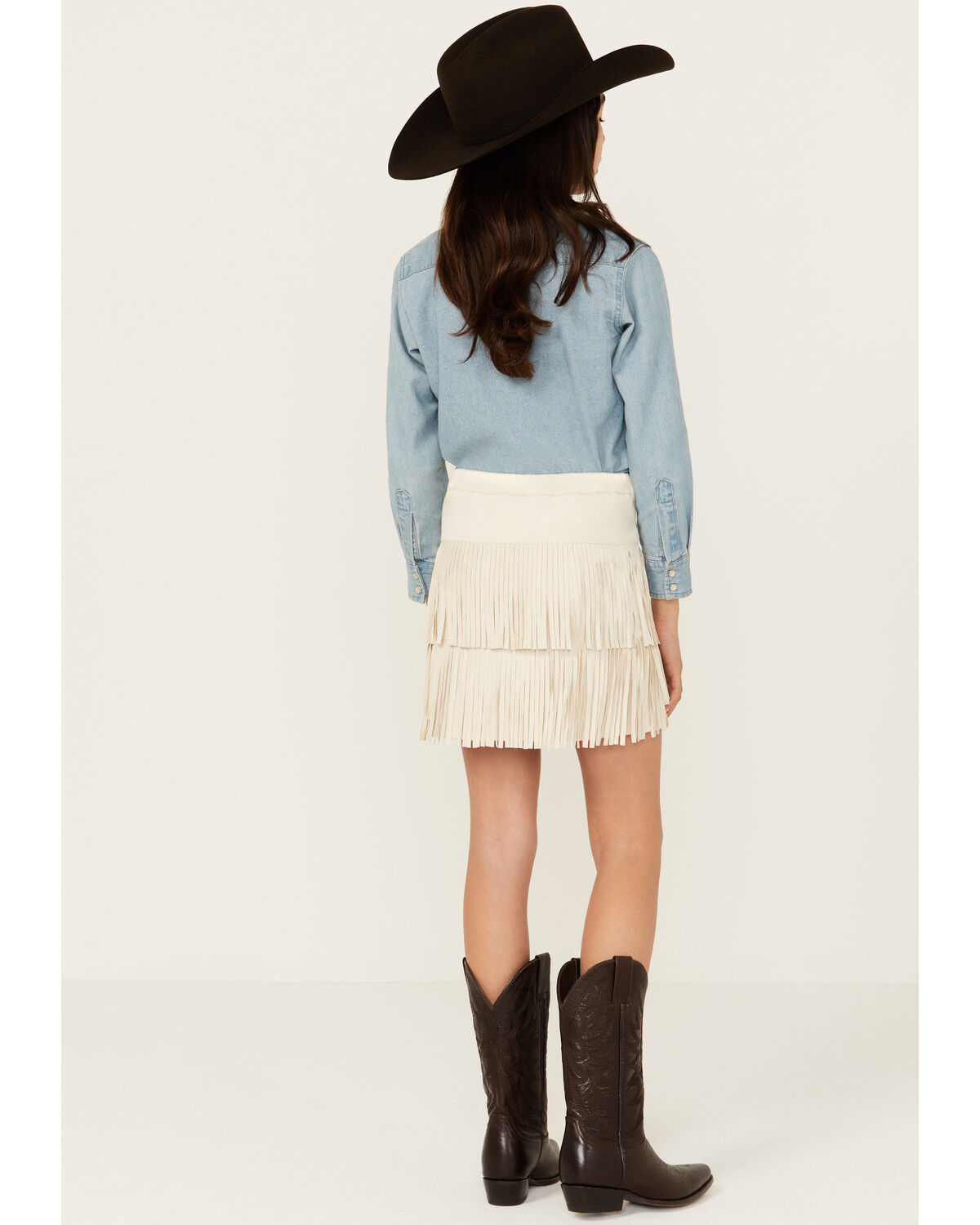Image #3 - Shyanne Girls' Fringe Skirt, Ivory, hi-res