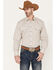 Image #1 - Resistol Men's Princeton Medallion Print Long Sleeve Pearl Snap Western Shirt, Cream, hi-res