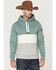Image #1 - Wanakome Men's Colorblock Rivera Hooded Pullover Sweatshirt, Sage/brown, hi-res