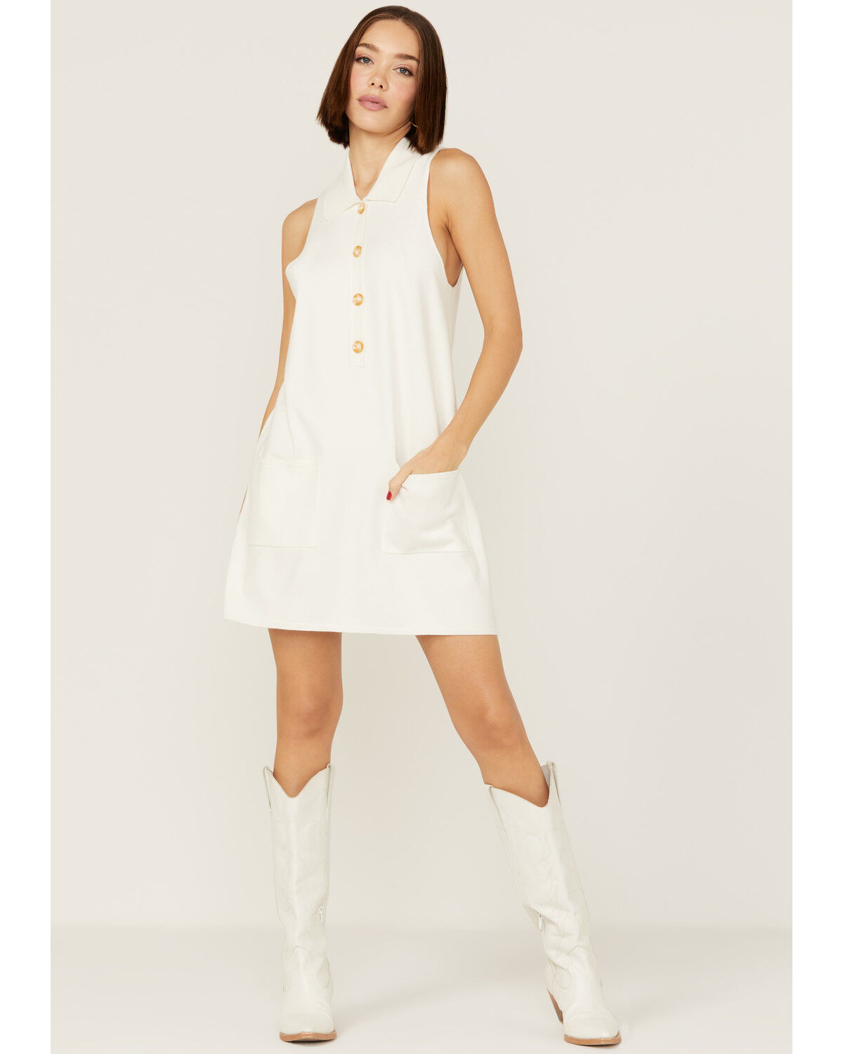 Image #1 - Show Me Your Mumu Women's Shifty Sweater White Mini Dress, White, hi-res