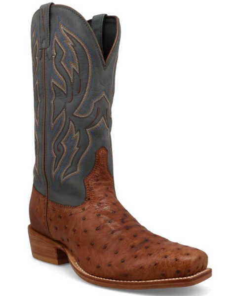 Image #1 - Twisted X Men's 13" Exotic Full Quill Ostrich Western Boots - Square Toe, Grey, hi-res