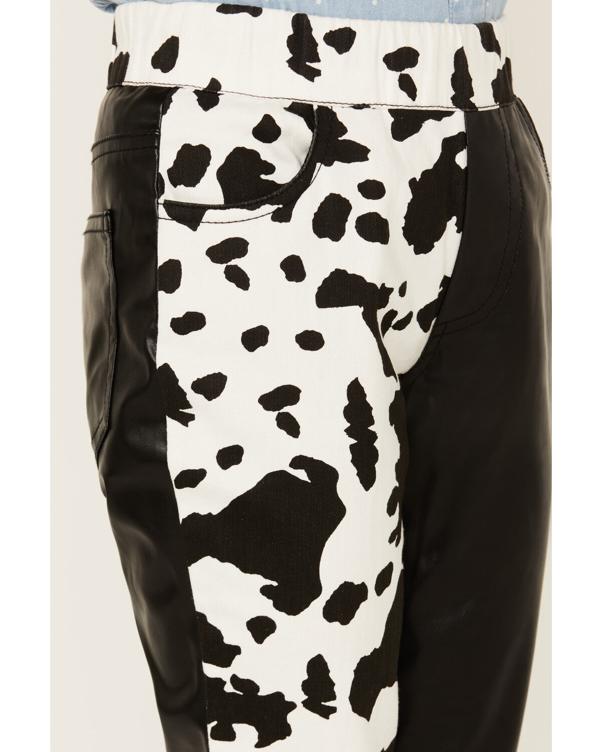 Image #2 - Saints & Hearts Girls' Cow Print Flare Pants, Black, hi-res