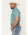 Image #2 - Rock & Roll Denim Men's TEK Southwestern Print Short Sleeve Snap Western Shirt, Turquoise, hi-res