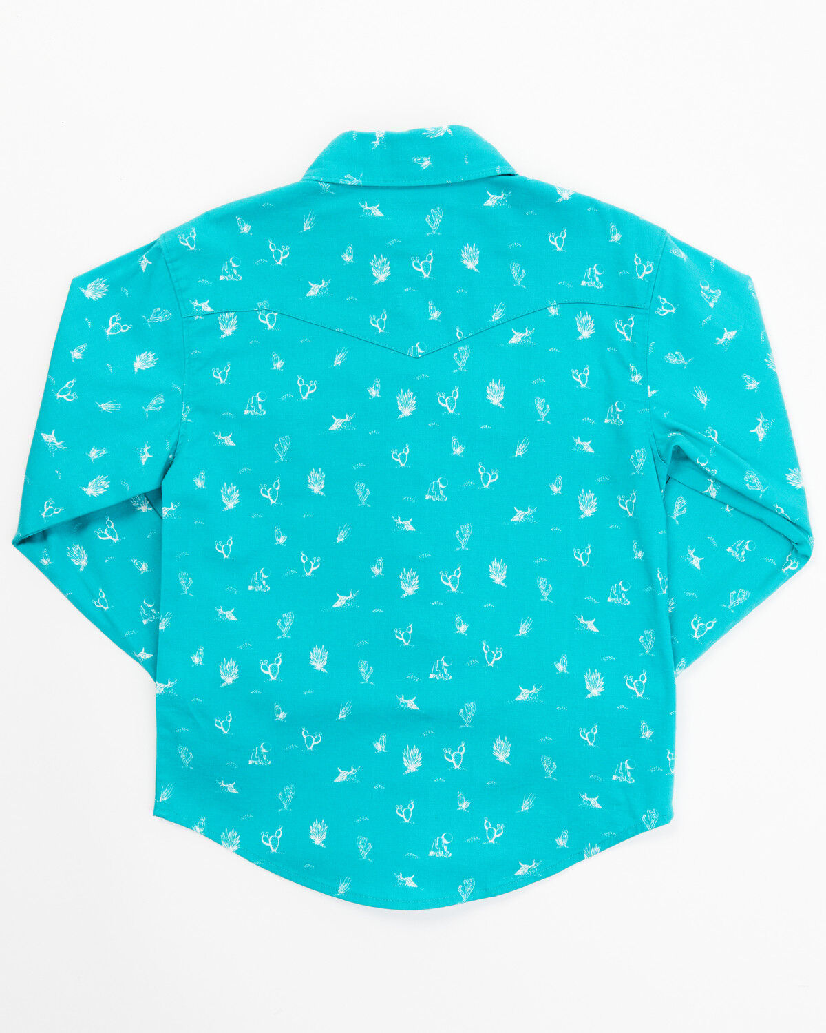 Image #3 - Shyanne Toddler Girls' Cactus Print Long Sleeve Western Pearl Snap Shirt, Turquoise, hi-res