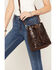 Image #2 - Shyanne Women's Palmer Tooled Leather Crossbody Bucket Bag, Brown, hi-res