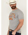 Image #2 - Lazy J Ranch Wear Men's Southwestern Fill Logo Short Sleeve Graphic T-Shirt, Grey, hi-res