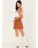 Image #3 - Cleo + Wolf Women's Faux Suede Skirt, Cognac, hi-res