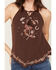 Image #3 - Shyanne Women's Rosetta Embroidered Halter Tank, Cognac, hi-res