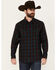 Image #1 - Moonshine Spirit Men's Vineyard Plaid Print Long Sleeve Snap Western Shirt, Purple, hi-res