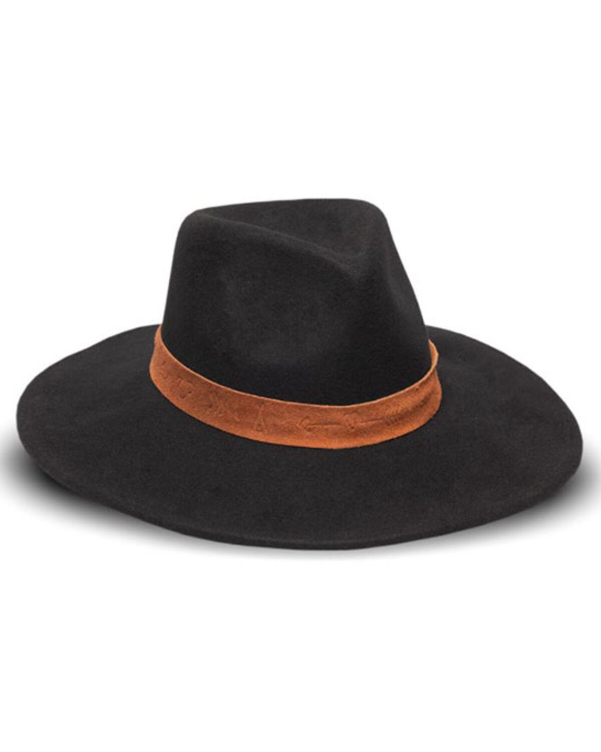Image #1 - Nikki Beach Women's Breanna Felt Western Fashion Hat, Black/tan, hi-res