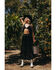 Shyanne Women's Diamond Embroidered Mesh Skirt, Black, hi-res