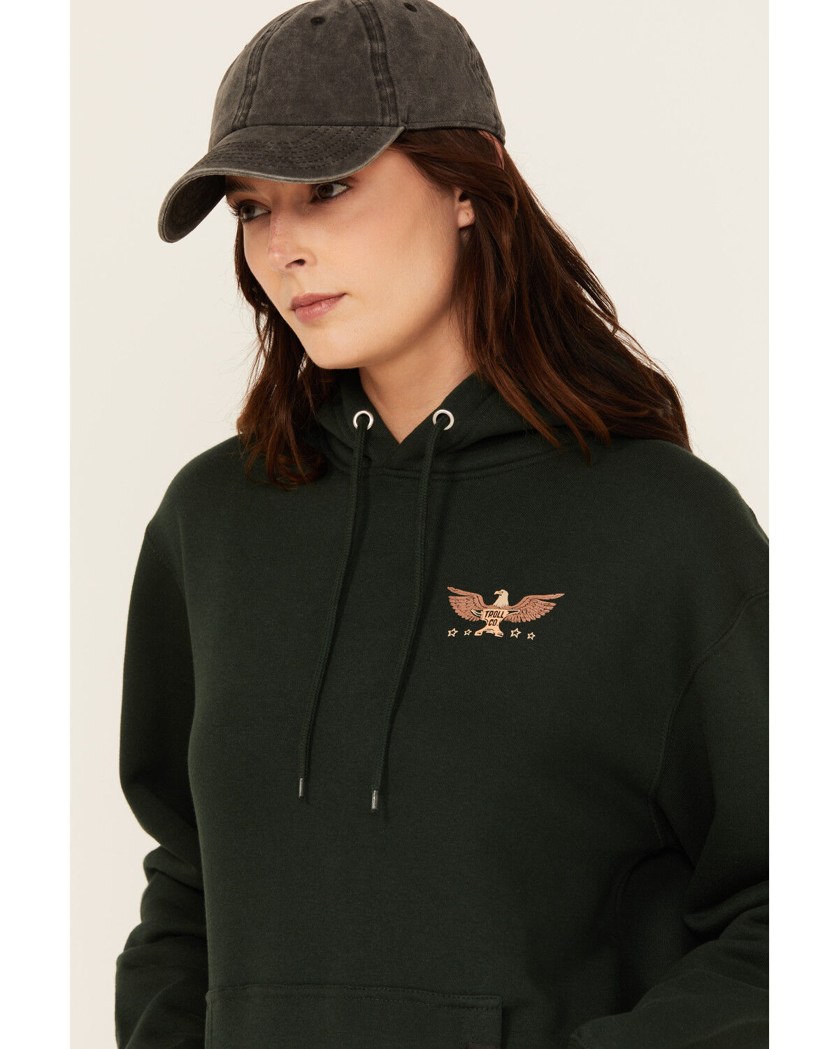 Image #3 - Troll Co Women's Rosie Graphic Hoodie, Forest Green, hi-res