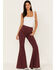 Image #2 - Shyanne Women's High Rise Flare Jeans, Wine, hi-res