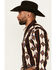 Image #2 - Wrangler Men's Checotah Southwestern Striped Long Sleeve Snap Western Shirt, Black, hi-res