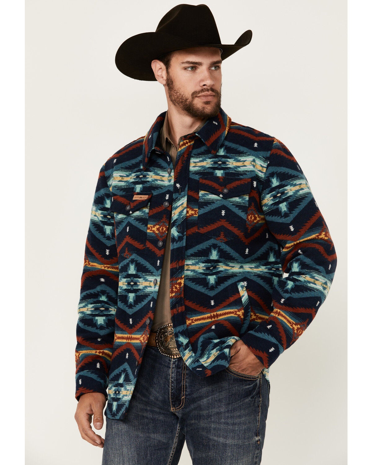 Powder River Outfitters Men's Southwestern Print Jacquard