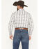 Image #4 - Cowboy Hardware Men's Medallion Print Long Sleeve Snap Stretch Western Shirt, White, hi-res