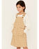 Image #4 - Hayden Girls' Checkered Overall Mini Dress, Mustard, hi-res
