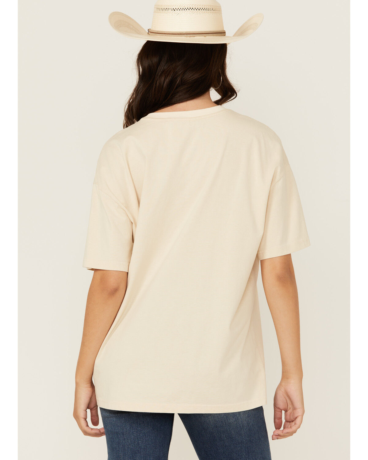 Image #4 - Blue B Women's Embroidered Smiley Rodeo Short Sleeve Graphic Tee, Cream, hi-res