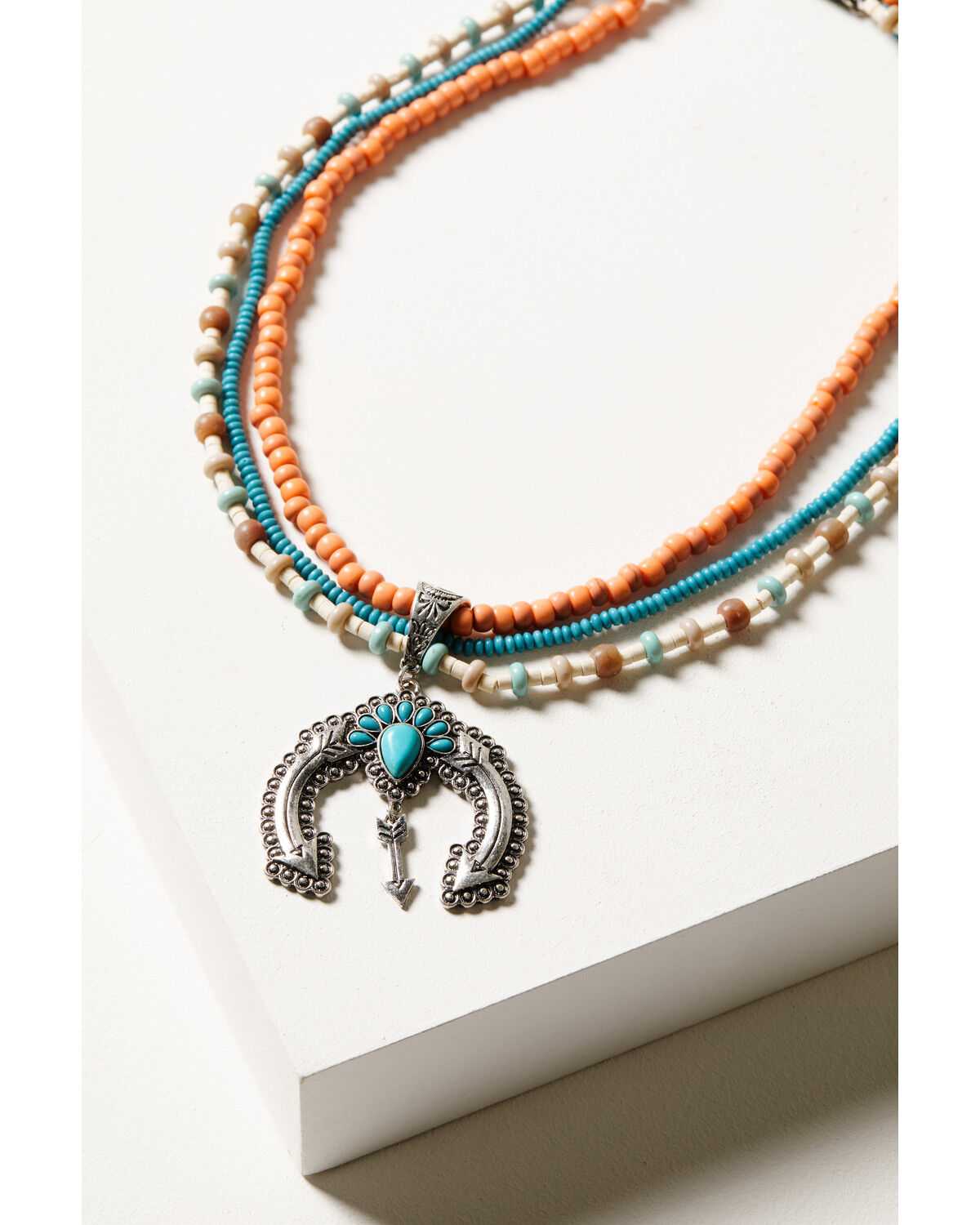 Image #1 - Shyanne Women's Wildflower Bloom Squash Blossom Arrow Necklace, Silver, hi-res