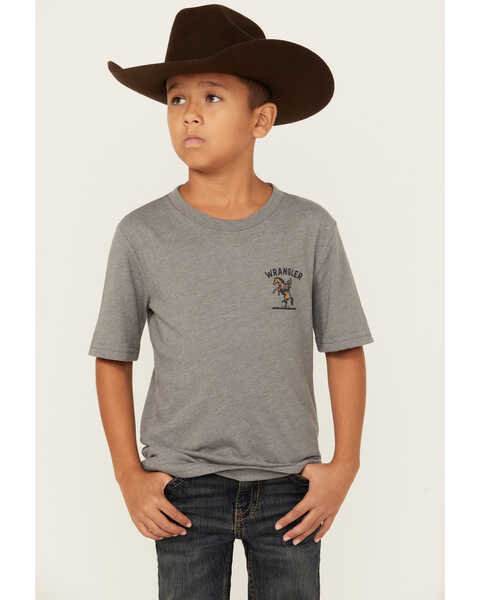 Image #2 - Wrangler Boys' Rodeo Short Sleeve Graphic T-Shirt , Grey, hi-res