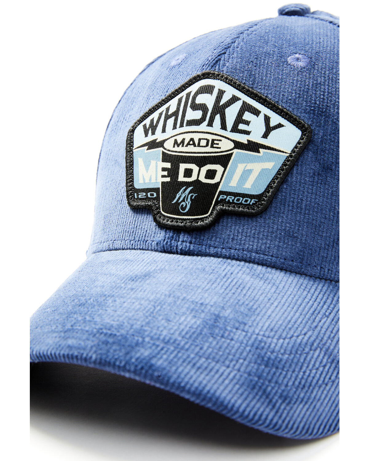 Image #2 - Moonshine Spirit Men's Cord Whiskey Made Me Do It Patch Solid-Back Ball Cap, Blue, hi-res