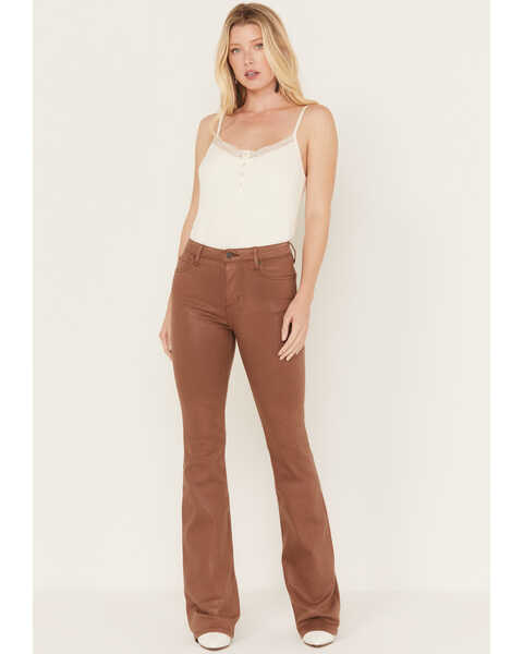 Image #1 - Idyllwind Women's Cowan Gypsy High Rise Coated Bootcut Jeans, Brown, hi-res