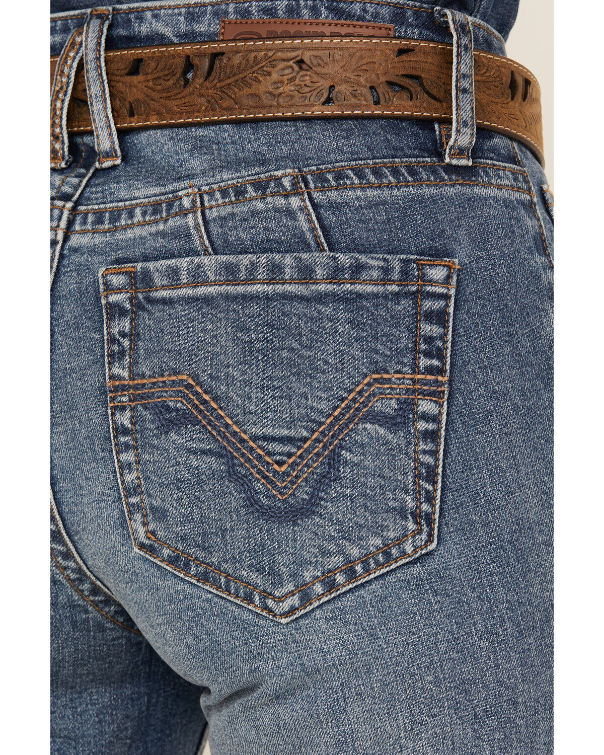 Image #4 - Rock & Roll Denim Women's Medium Wash High Rise Trouser Stretch Denim Jeans, Medium Wash, hi-res