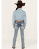 Image #1 - Shyanne Little Girls' Floral Dreamcatcher Bootcut Jeans , Blue, hi-res