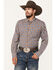 Image #1 - Cody James Men's Hound Dog Plaid Print Long Sleeve Button-Down Western Shirt - Tall, Chocolate, hi-res