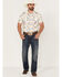 Image #2 - Dale Brisby Men's Cactus Conversational Print Short Sleeve Snap Western Shirt , Teal, hi-res