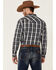 Image #4 - Moonshine Spirit Men's San Antomio Large Plaid Long Sleeve Snap Western Shirt, Navy, hi-res