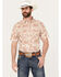 Image #1 - Ariat Men's VentTEK Outbound Floral Print Fitted Short Sleeve Button-Down Shirt, Sand, hi-res