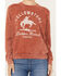 Image #3 - Changes Women's Bucking Horse Yellowstone Crew Neck Sweatshirt , Rust Copper, hi-res