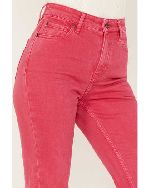 Image #2 - Idyllwind Women's High Risin Kick Stretch Flare Jeans, Cherry, hi-res