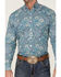 Image #3 - Stetson Men's Paisley Print Long Sleeve Button Down Western Shirt , Blue, hi-res