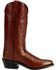 Image #2 - Old West Men's Smooth Leather Western Boots - Round Toe, Black Cherry, hi-res