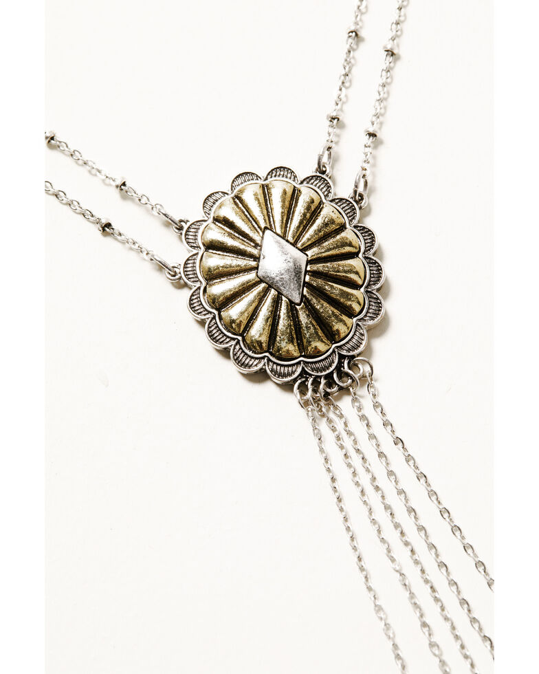 Shyanne Women's Wild Blossom Concho Tassel Necklace Set, Multi, hi-res