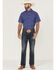 Image #2 - RANK 45® Men's Charge Small Plaid Print Button-Down Western Shirt, Blue, hi-res