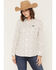 Image #1 - Wrangler Retro Women's Horse Print Long Sleeve Button-Down Performance Western Short, White, hi-res