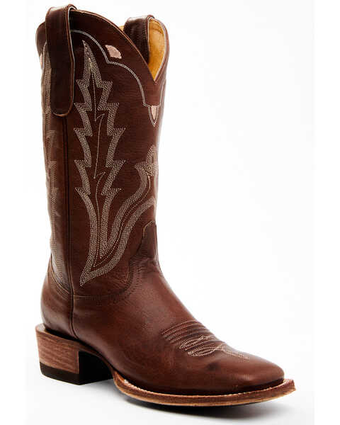 Idyllwind Women's Outlaw Whiskey Performance Leather Western Boot - Broad Square Toe , Brown, hi-res
